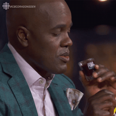 Man In Green Suit Drinking From Shot Glass #CBCDragonDen GIF
