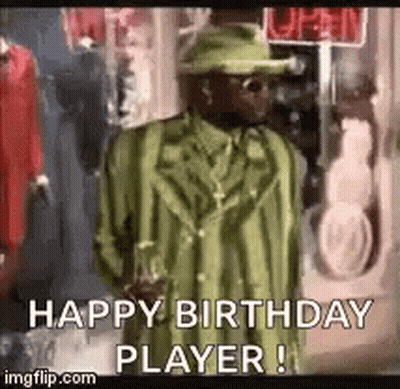 Man In Green Suit Says Happy Birthday Player GIF