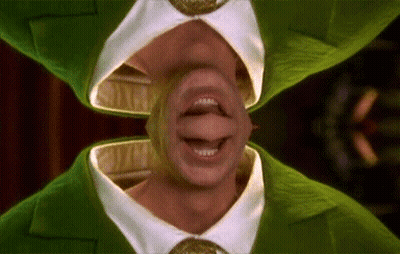 Man In Green Suit White Shirt Mouth Open GIF