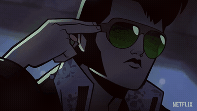 Man In Green Sunglasses With Netflix Logo GIF