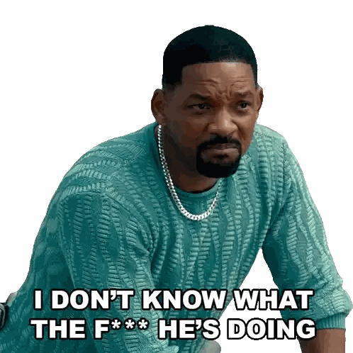 Man In Green Sweater Saying I Don't Know Sticker