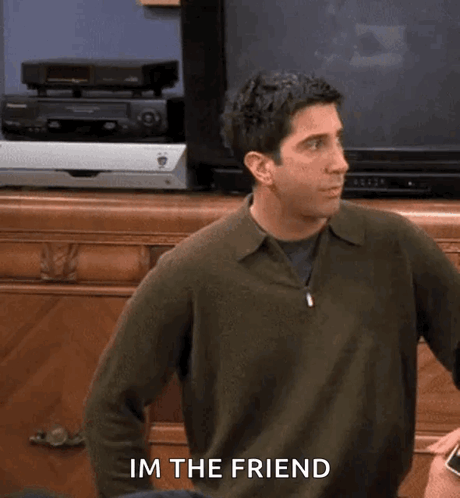 Man In Green Sweater Saying Im The Friend GIF