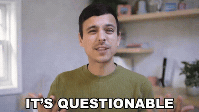Man In Green Sweater Saying It's Questionable GIF
