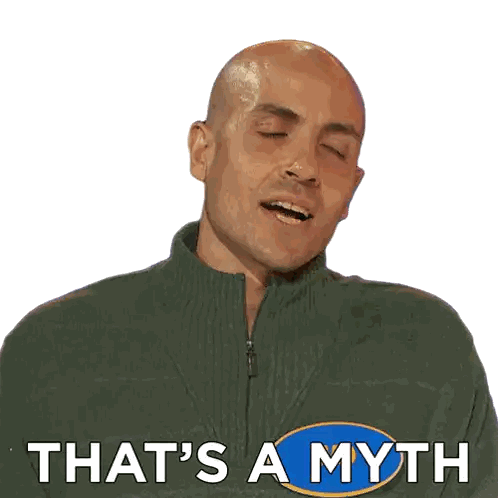 Man In Green Sweater Says That's A Myth Sticker