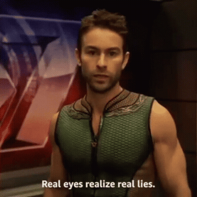 Man In Green Tank Top Saying Real Eyes Real Lies GIF