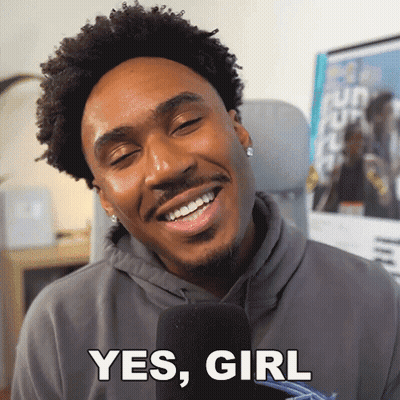 Man In Grey Hoodie Smiling Saying Yes Girl GIF