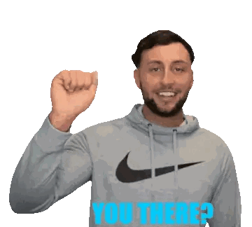 Man In Grey Nike Hoodie Saying You There Sticker