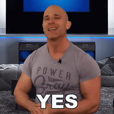 Man In Grey Power Of Grays Shirt GIF