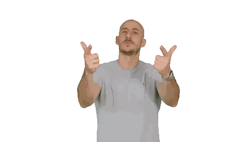 Man In Grey Shirt Pointing At Himself Sticker