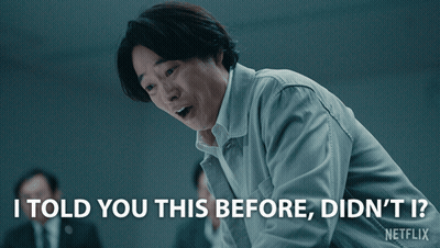 Man In Grey Shirt Saying I Told You This Before Didn't GIF