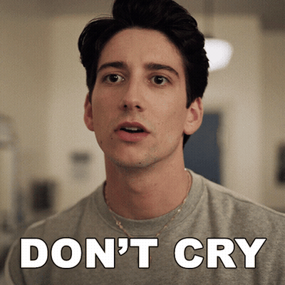 Man In Grey Shirt Says Don't Cry GIF