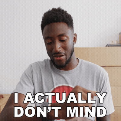 Man In Grey Shirt Says I Actually Don't Mind GIF