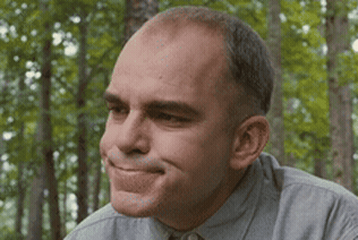 Man In Grey Shirt Smiling Eyes Closed In Woods GIF