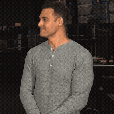 Man In Grey Shirt With White Buttons GIF