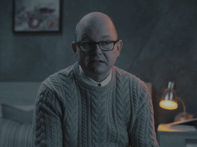 Man In Grey Sweater And Glasses Says It's Good To Be The King GIF