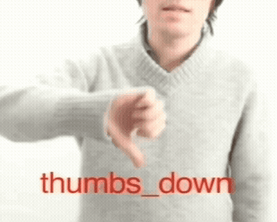 Man In Grey Sweater Giving Thumbs Down GIF