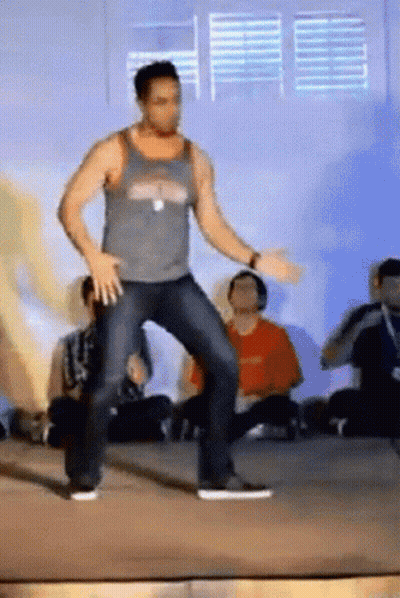 Man In Grey Tank Top Dancing GIF