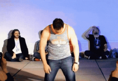 Man In Grey Tank Top Dancing GIF