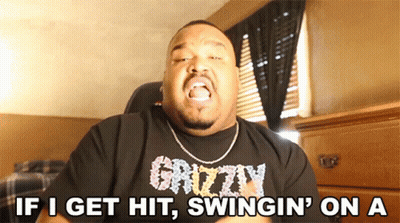 Man In Grizzly Shirt Saying If I Get Hit Swingin On A GIF