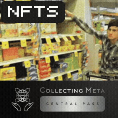 Man In Grocery Store With Collecting Meta Sign GIF