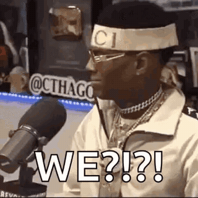Man In Gucci Headband Talking Into Microphone GIF