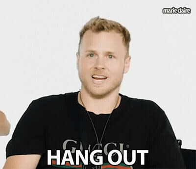 Man In Gucci T-Shirt Saying Hang Out GIF