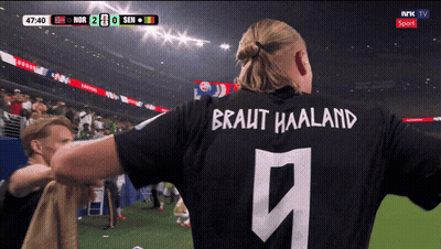 Man In Haaland Jersey On Field GIF