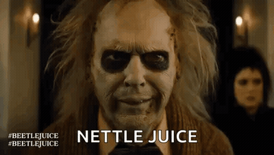 Man In Halloween Costume Saying Nettle Juice GIF