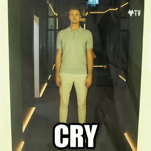 Man In Hallway With Cry GIF