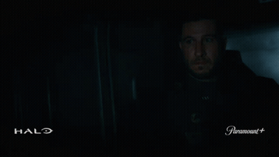 Man In Halo Uniform Talking GIF