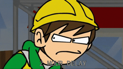 Man In Hard Hat 2 Hour Delay GIF