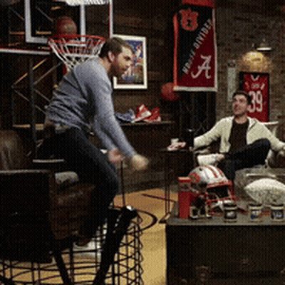 Man In Hard Hat And Blue Jacket Making Funny Face GIF