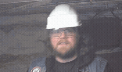 Man In Hard Hat And Gloves Safety First GIF