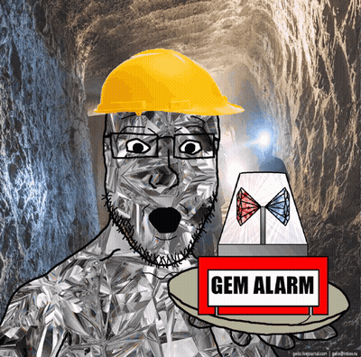 Man In Hard Hat Holding Red Box Saying Gem Alarm GIF