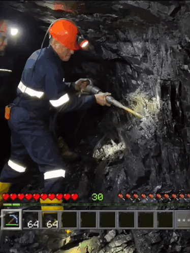 Man In Hard Hat Using Drill Video Game Number 30 GIF
