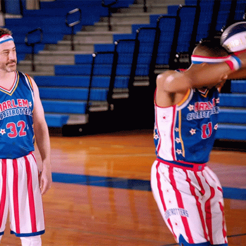 Man In Harlem Destroyer Jersey Holding Basketball GIF