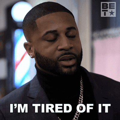 Man In Hat And Black Shirt Says I'm Tired Of Being Nice GIF