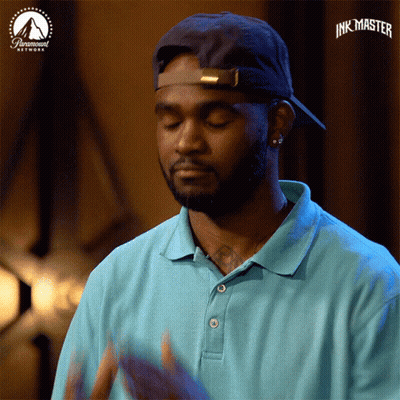 Man In Hat And Blue Shirt Saying Inkmaster GIF