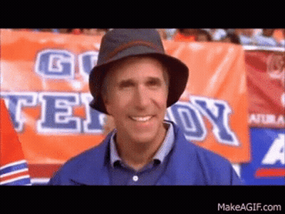 Man In Hat And Blue Shirt Smiling At Go Teddy GIF