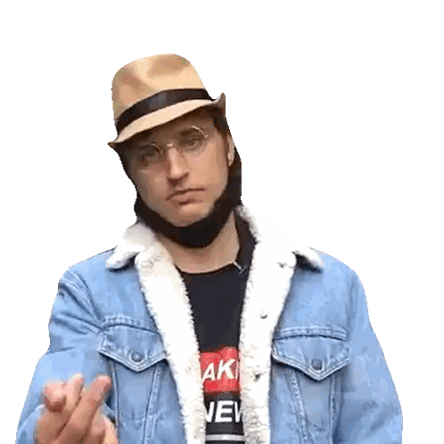 Man In Hat And Denim Giving Middle Finger Sticker