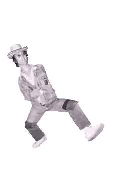 Man In Hat And Denim Jacket Dancing Sticker