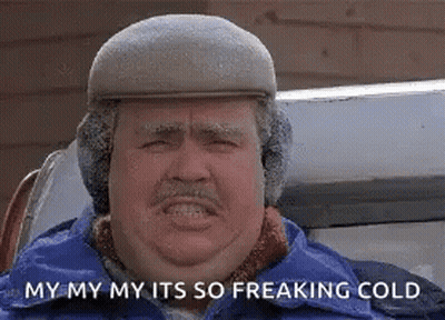 Man In Hat And Ear Muffs Saying My My My It's So Freaking Cold GIF