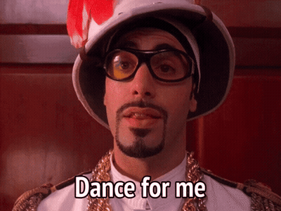 Man In Hat And Glasses Says Dance For Me GIF