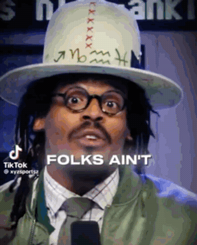Man In Hat And Glasses Says Folks Ain't At Microphone GIF