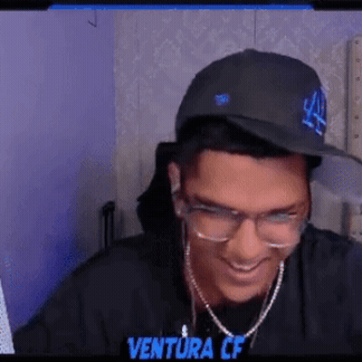 Man In Hat And Glasses Smiling At Ventura CF Computer GIF