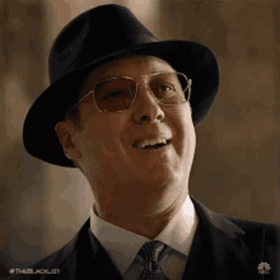 Man In Hat And Glasses Smiling Looking Up GIF