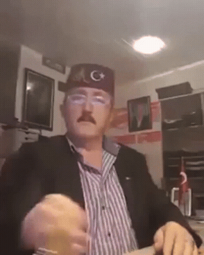 Man In Hat And Glasses With Sandwich GIF