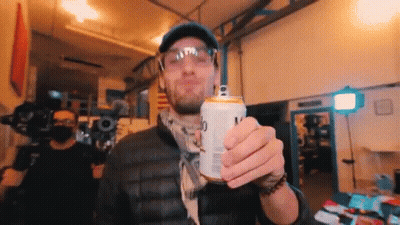 Man In Hat And Goggles Holding Beer GIF