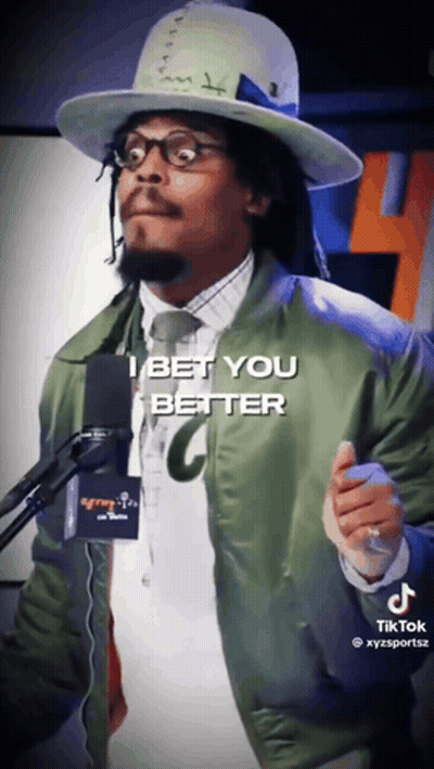 Man In Hat And Green Jacket Saying I Bet You Better GIF