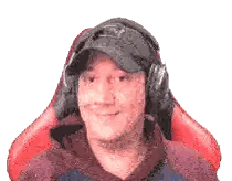 Man In Hat And Headphones Smiling Sticker
